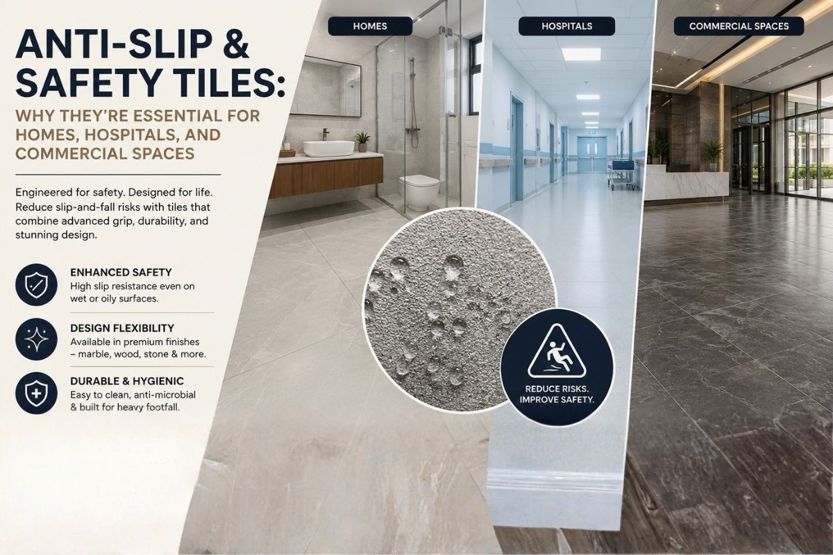 Anti-Slip & Safety Tiles: Why They're Essential for Homes, Hospitals, and Commercial Spaces 